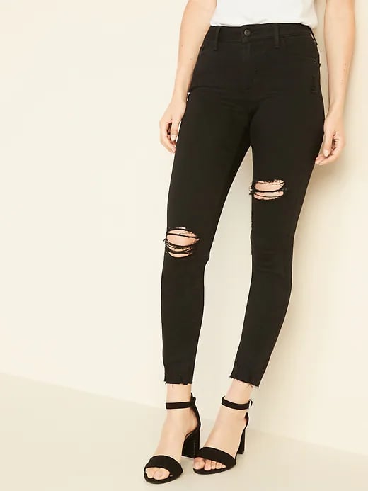 Old Navy Mid-Rise Raw-Edge Rockstar Ankle Jeans