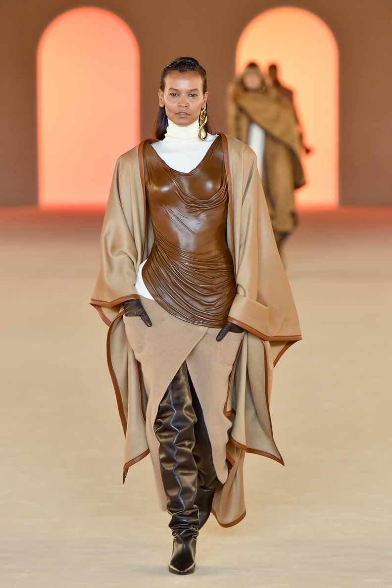 Liya Kebede on the Balmain Fall 2020 Runway at Paris Fashion Week
