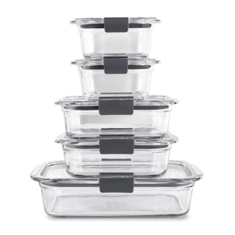 Rubbermaid Brilliance 10-Piece Glass Storage Containers Set