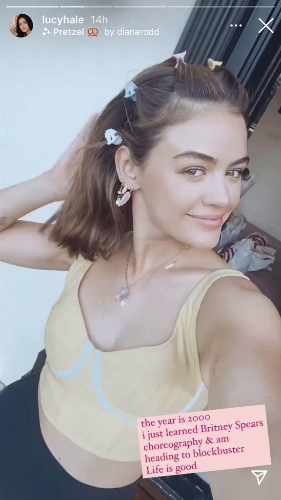 Lucy Hale's '00s-Inspired Butterfly Clip Hairstyle