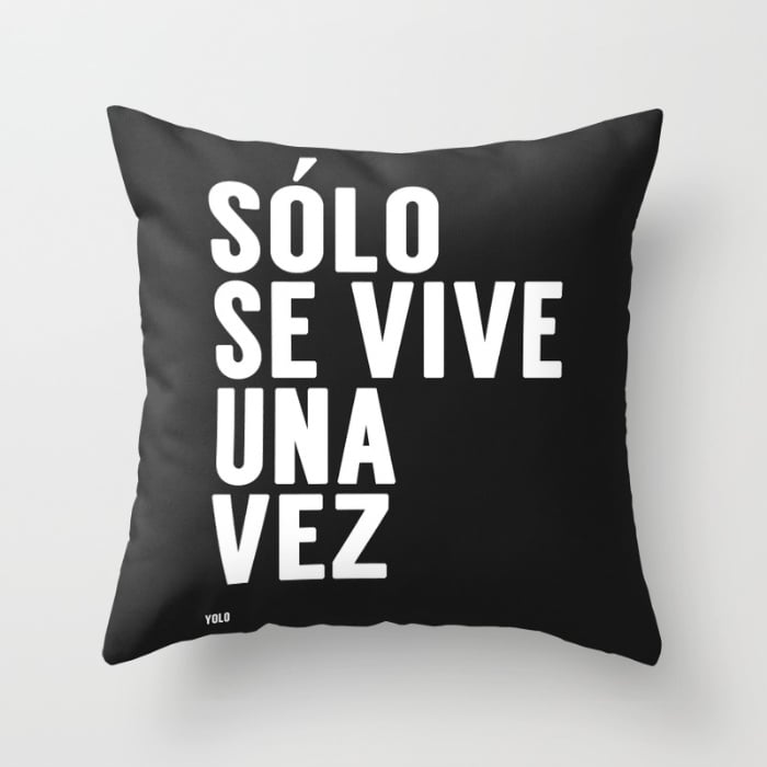 YOLO in Spanish Throw Pillow Cover With Pillow Insert (27