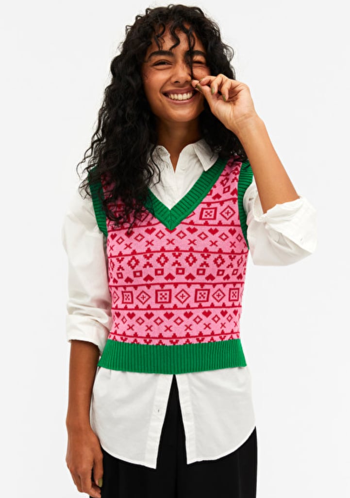 Classy Christmas Jumpers: Monki Patterned Holiday Knit Vest