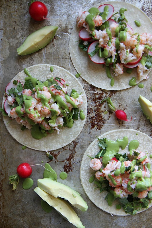 Lobster Tacos With Green Onion Cilantro Sauce Healthy Lobster Recipes