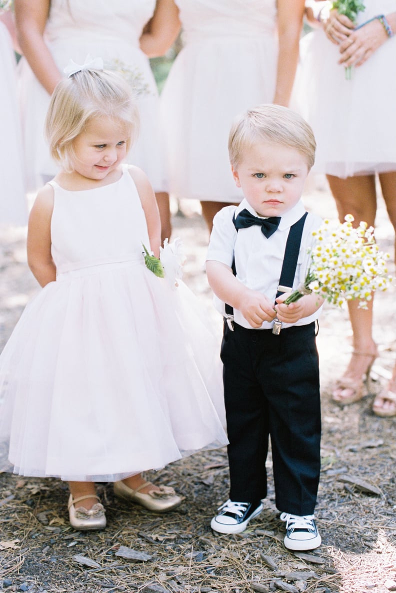 These adorable grandmothers are flower girls at wedding