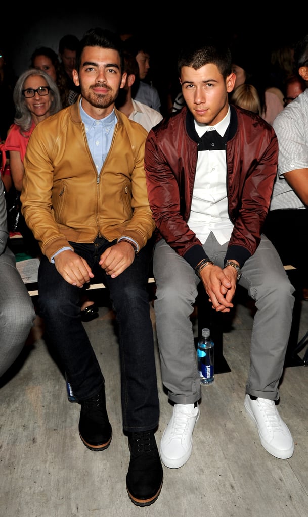 Joe and Nick Jonas sat front row for Thursday's Todd Snyder show.