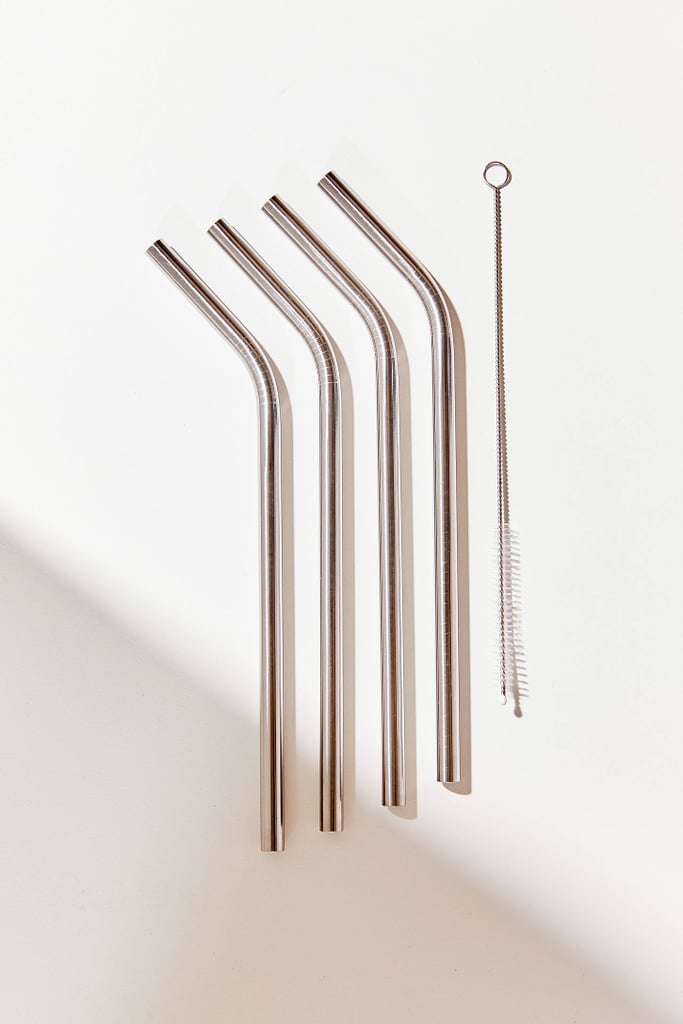 Set of Four Stainless Steel Straws