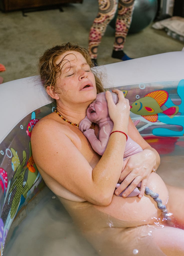 Mom Breastfeeding During Childbirth