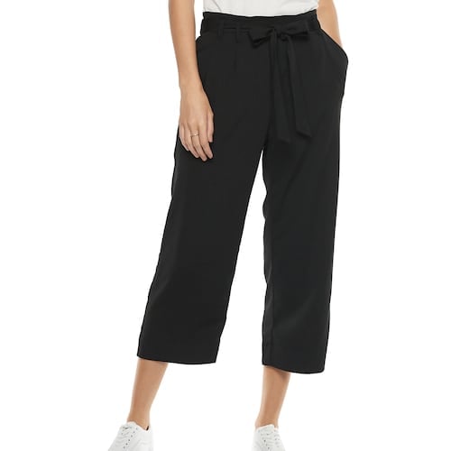 POPSUGAR Paperbag-Waist Wide Leg Crop Pants