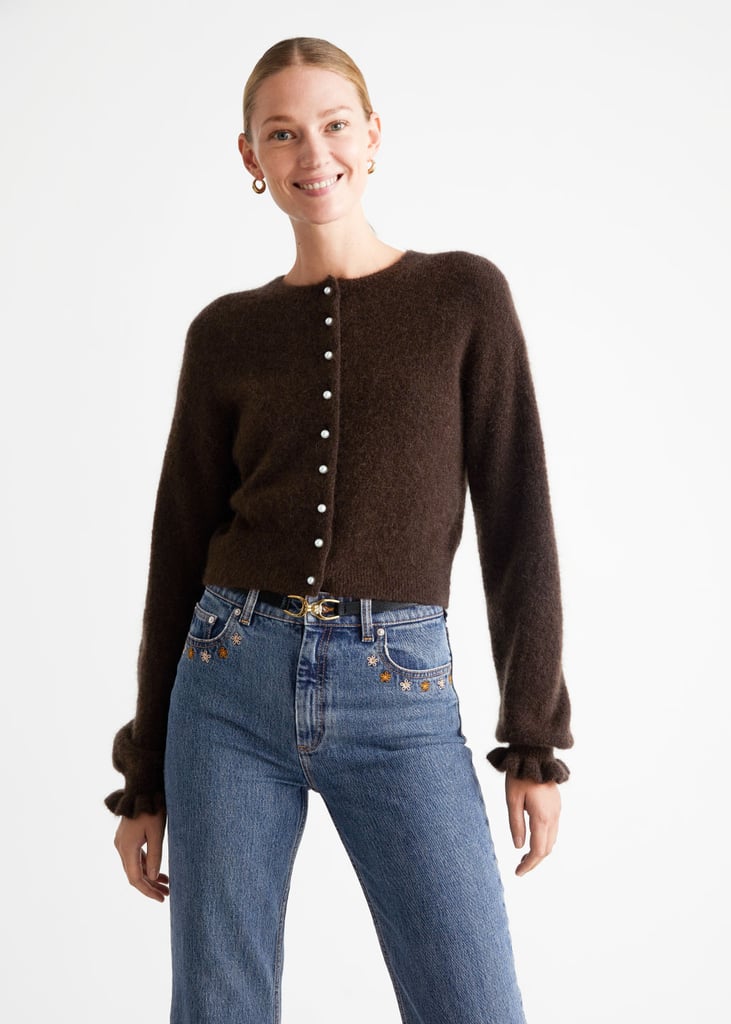 Brown Crush: & Other Stories Frill Cuff Knit Cardigan
