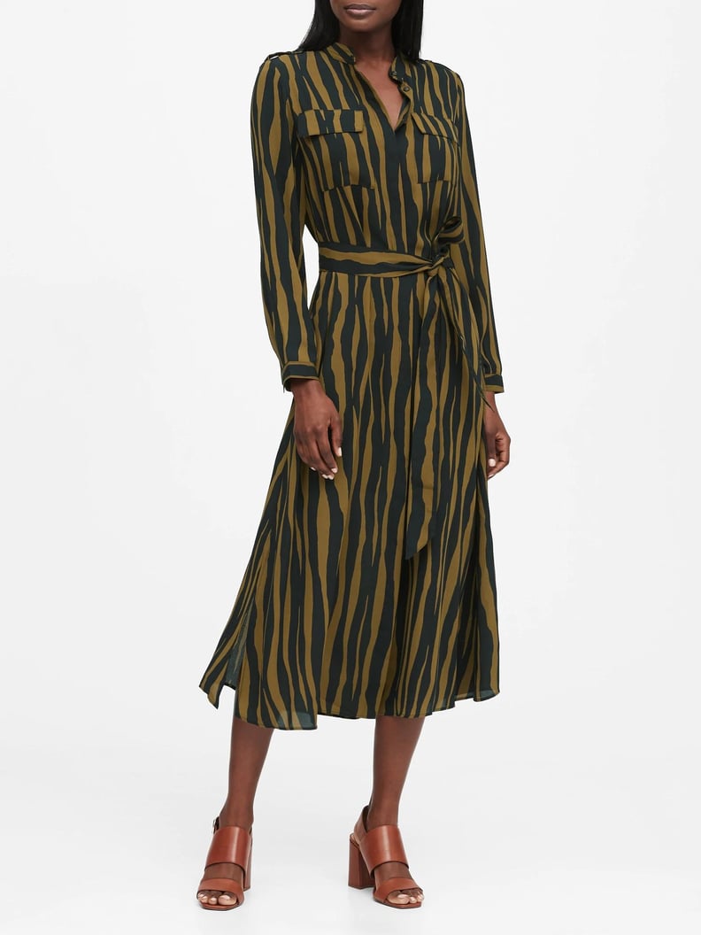 Print Utility Shirt Dress