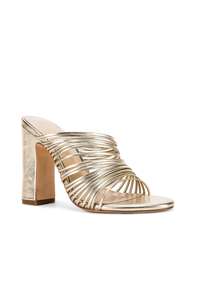 House of Harlow 1960 X Revolve Fawn Heel in Pale Gold