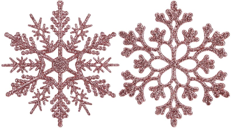 Sea Team Plastic Christmas Glitter Snowflake Ornaments