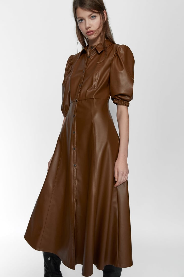 Zara Faux Leather Shirt Dress | The Biggest Dress Trends to Wear For Spring/Summer 2020 ...