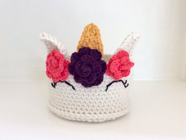 Crochet Unicorn Basket