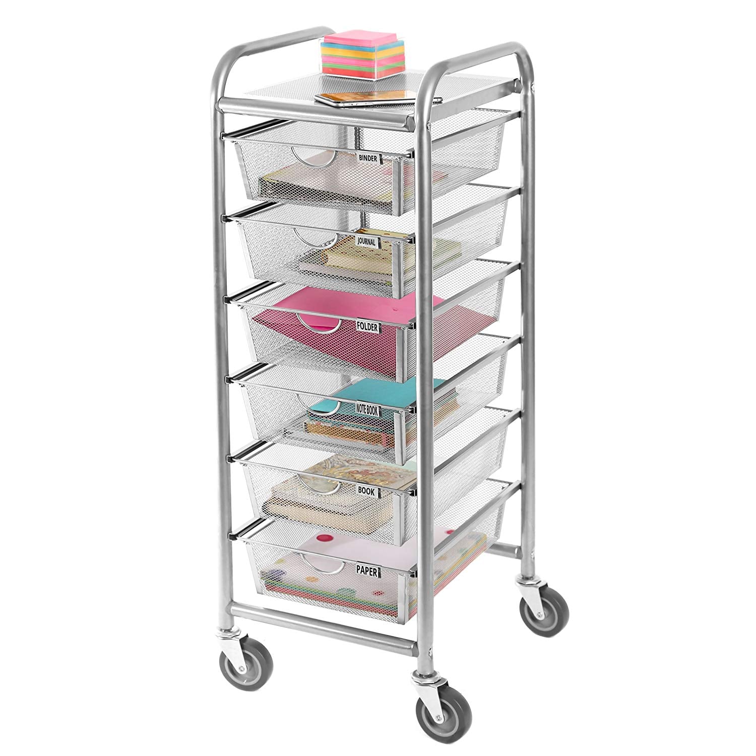 Seville Classics 6 Drawer Steel Mesh Organizer Cart 60 Amazon