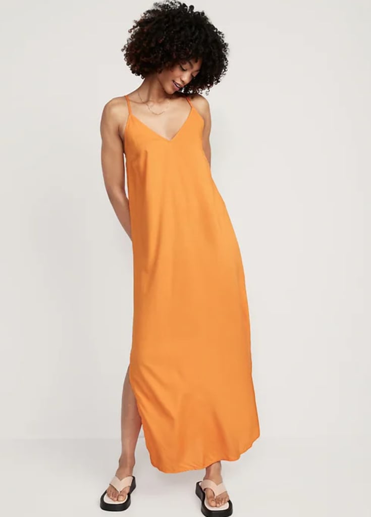 Best Winter Wedding-Guest Dresses: Old Navy Tie-Back Maxi Slip Dress