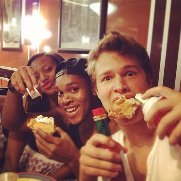Yes, that would be chicken and waffles.
Source: Instagram user anselelgort