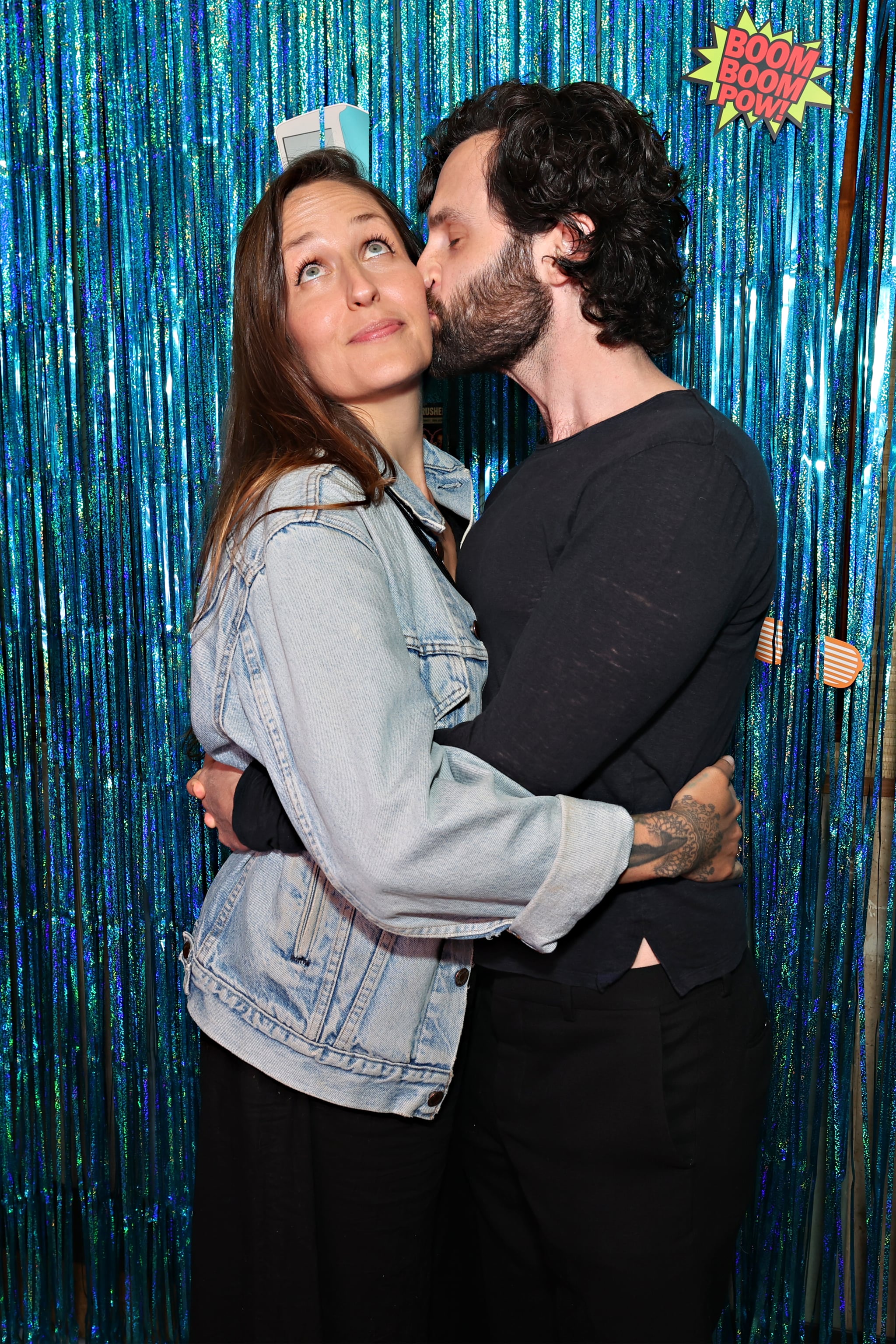 NEW YORK, NEW YORK - JUNE 02: Domino Kirke and Penn Badgley attend Stitcher's 