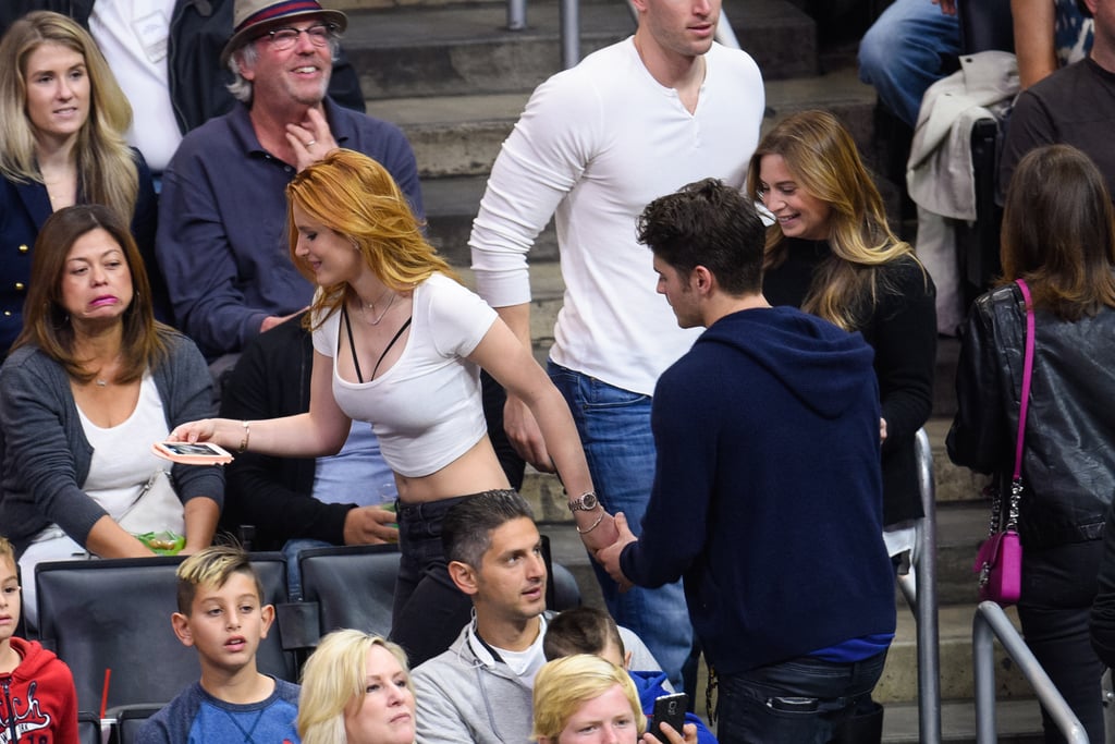Bella Thorne and Gregg Sulkin Show PDA at Basketball Game