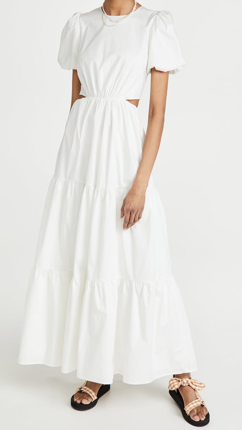 A White Dress: Wayf Plaza Cut Out Tiered Maxi Dress