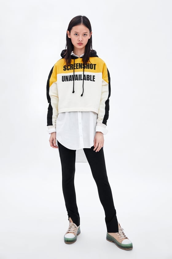 Zara Cropped Sweatshirt With Text