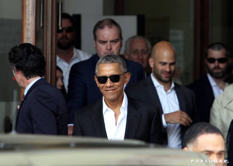 Here he is strolling the streets of Milan, Italy.