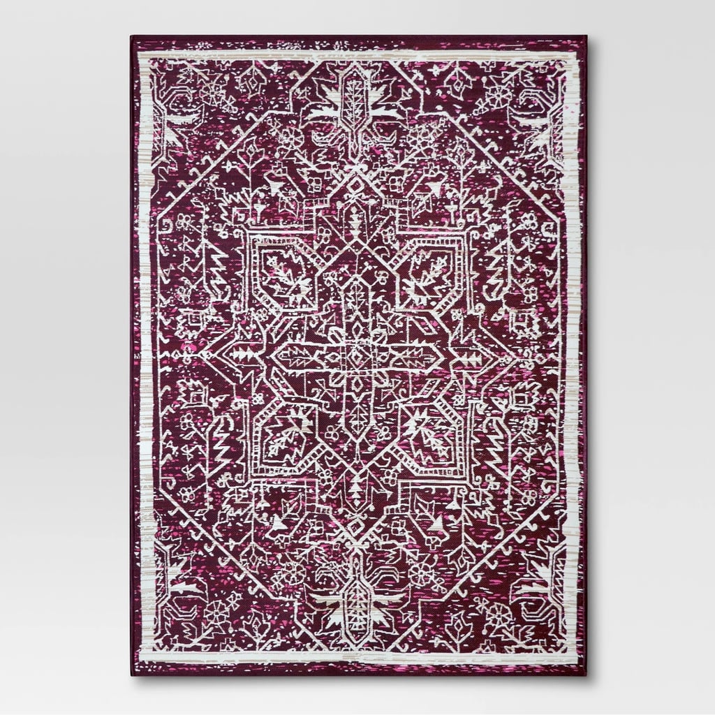 Distressed Medallion Berry Outdoor Rug