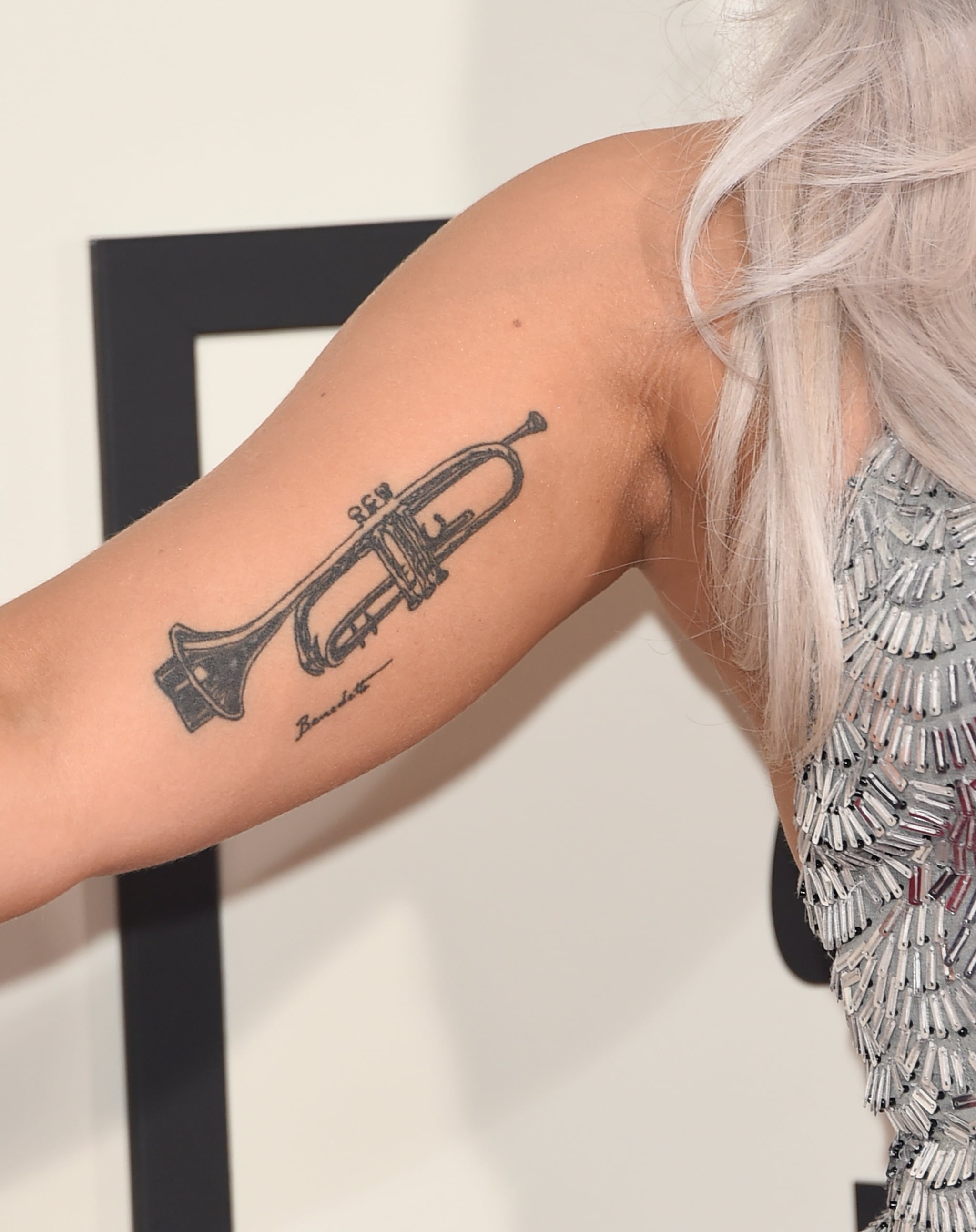 Lady Gaga Tattoo - Trumpet Tattoo - Instrument tattoo | Glamour UK