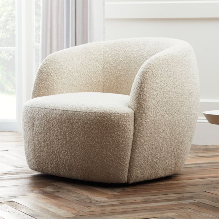 CB2 Gwyneth Ivory Boucle Chair | Best Sherpa Furniture Pieces | 2021