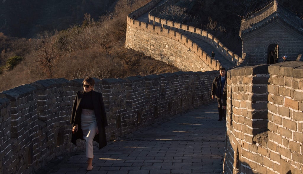 Melania Trump Alaia Belt at Great Wall of China