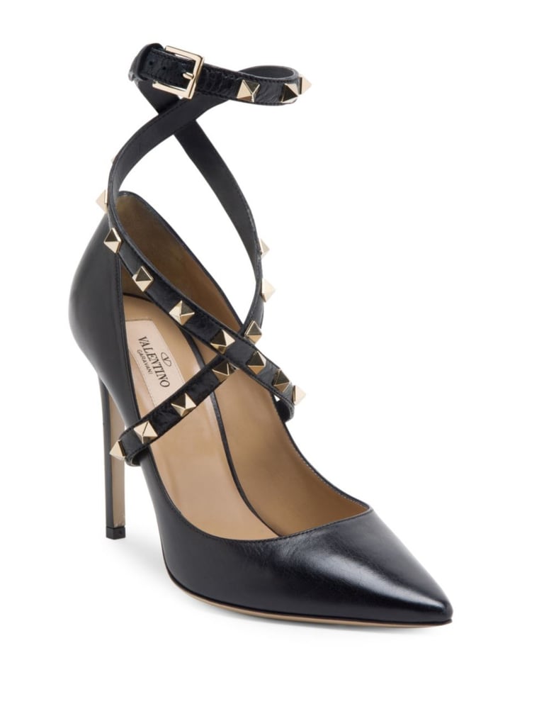 Valentino Studwrap Leather Ankle-Strap Pumps