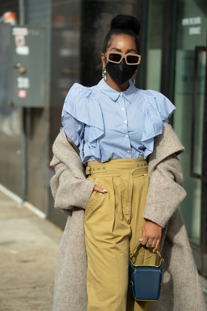 Sleek Mask + Feminine Blouse