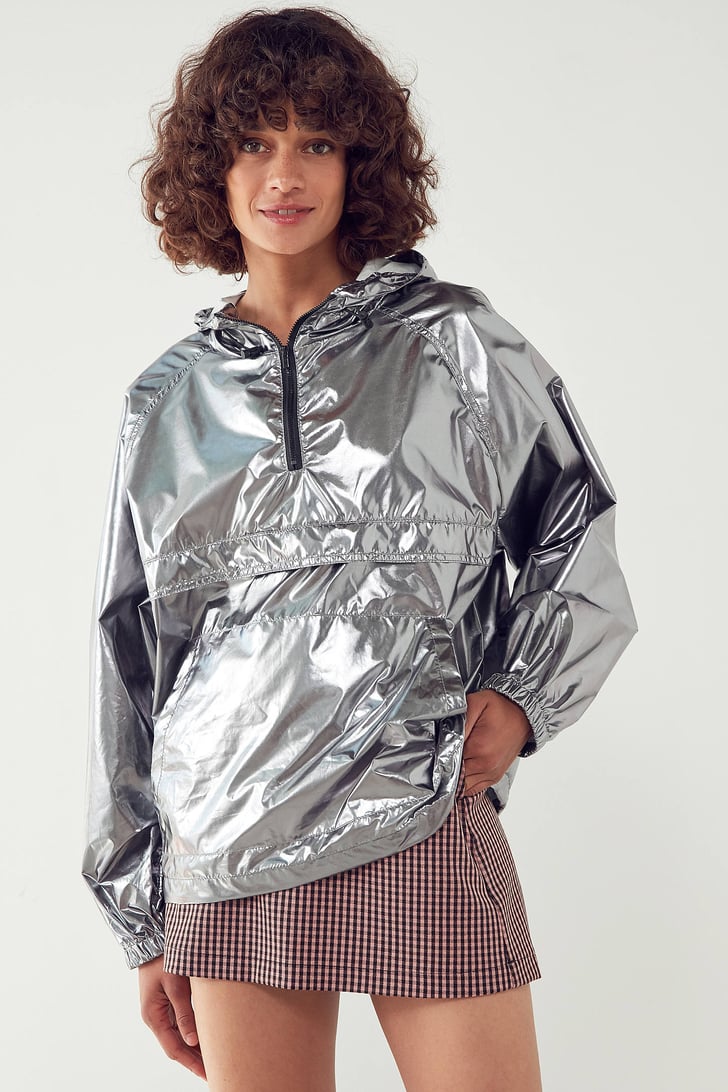 This Silence + Noise Iridescent Packable Windbreaker Jacket (79