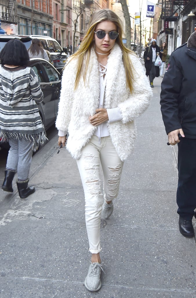 Gigi Hadid Wearing All White January 2016