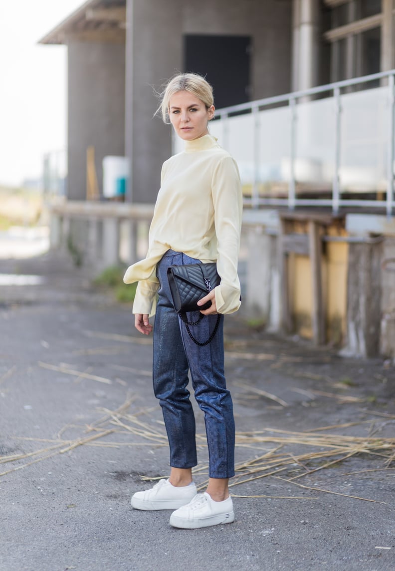 Tuck a Turtleneck Into Cropped Trousers and Finish With Platform Sneakers