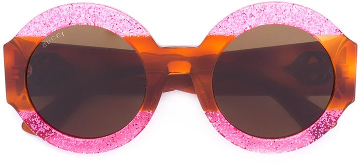Gucci Glitter Tortoiseshell Round Sunglasses
