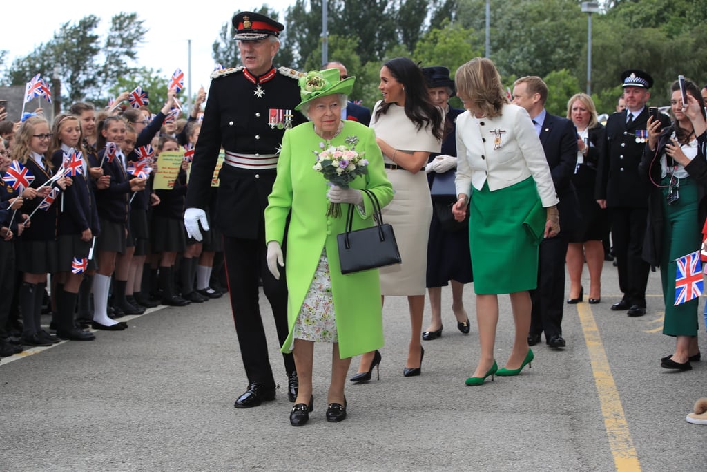 Queen Elizabeth II and Meghan Markle Cheshire Visit Pictures
