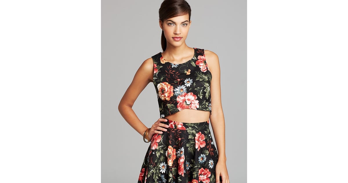 Aqua Floral Linen Crop Top ($58) | Carrie Bradshaw-Style Clothing and Accessories | POPSUGAR 