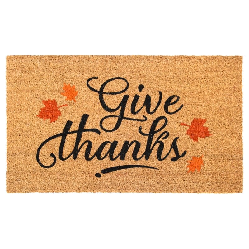 Iacobus Give Thanks Outdoor Door Mat