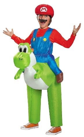 Super Mario Nintendo Kids' Mario Riding Yoshi Inflatable Costume