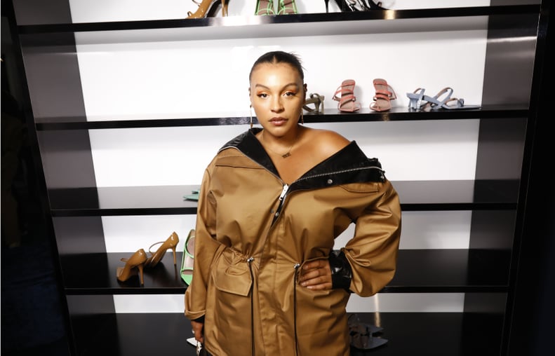 Paloma Elsesser in an Off-the-Shoulder Jacket