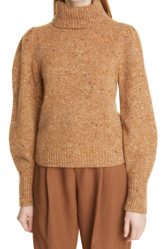 A Puffed Sleeve Sweater: A.L.C. Nadia Funnel Neck Wool Sweater