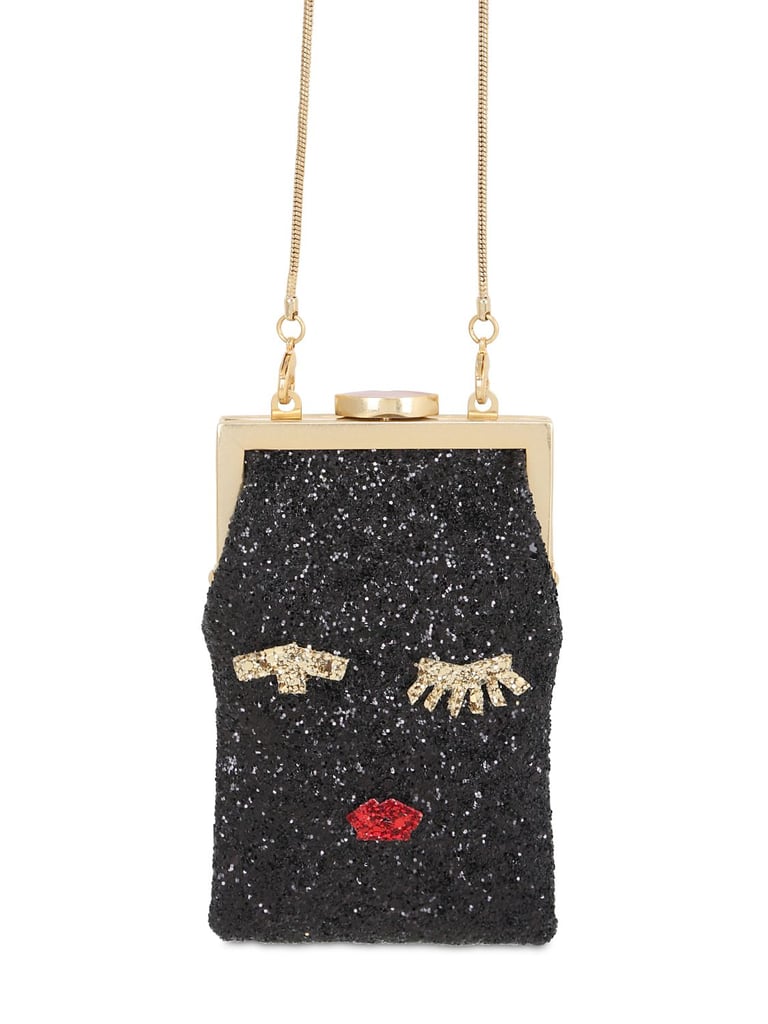 Lulu Guinness Ellie Face Glittered Shoulder Bag ($181)