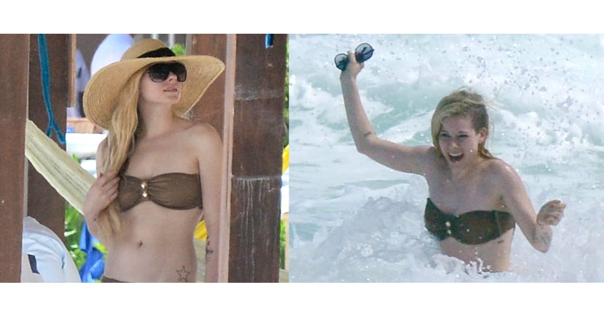 Avril Lavigne Wearing A Bikini In Mexico Popsugar Celebrity