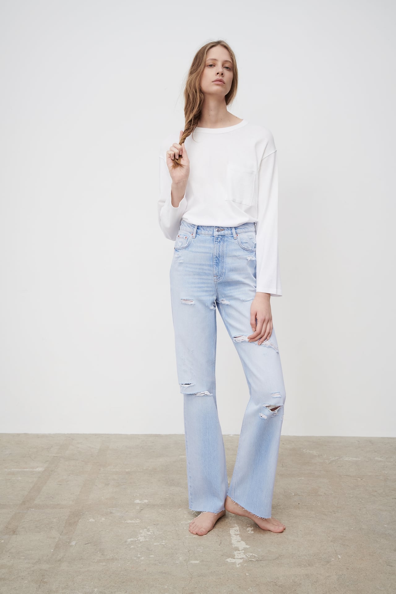 Zara straight jeans WOMEN FASHION Jeans NO STYLE discount 64% White 40                  EU 
