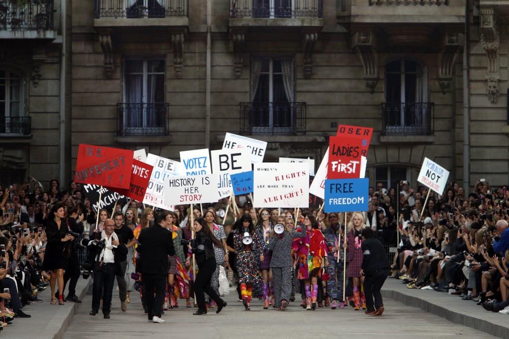 Chanel Spring 2015 Fashion Show Protest Pictures