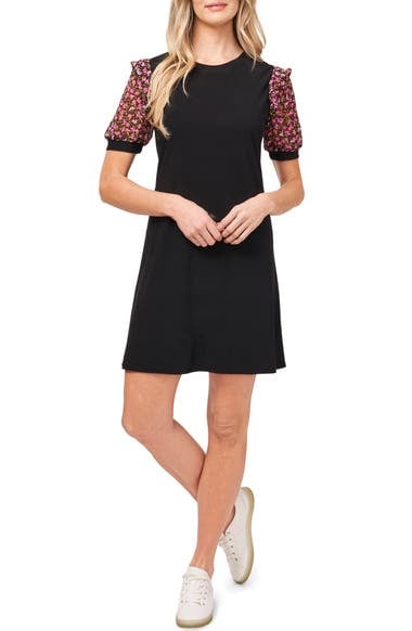 CeCe Floral Puff Sleeve Dress