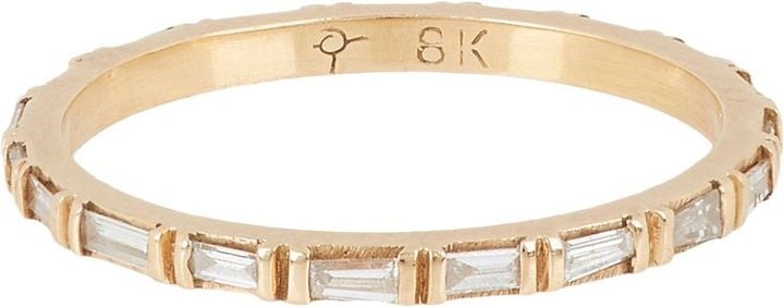 Zoe Diamond Baguette & Rose Gold Eternity Band-Colorless ($4,440)