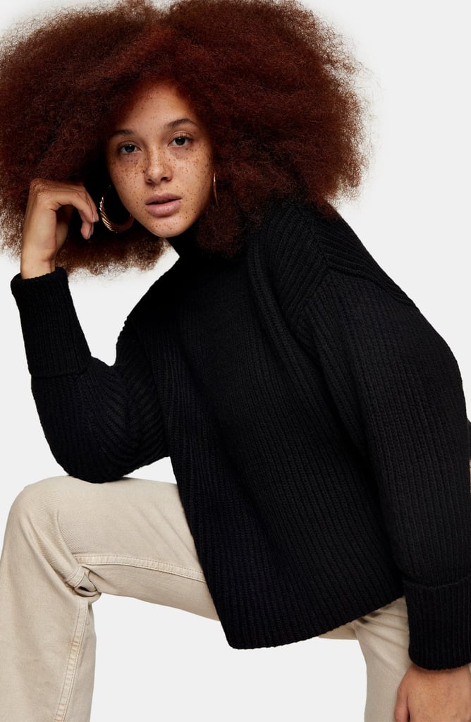 Topshop Mock Neck Crop Sweater