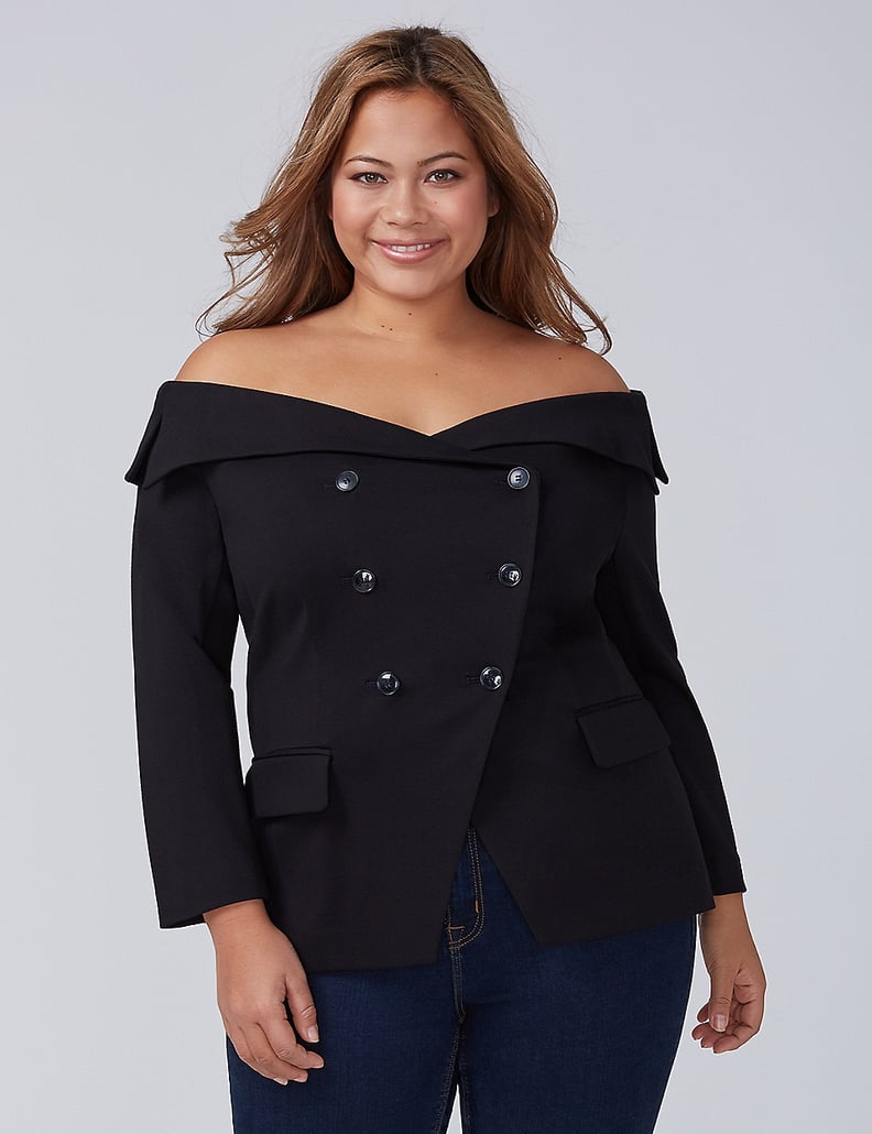 Lane Bryant Ponte Off-the-Shoulder Blazer